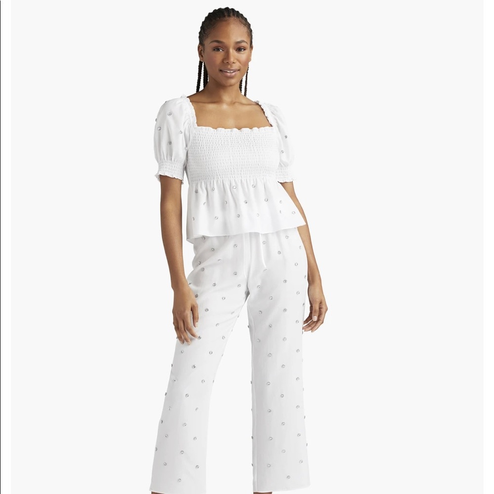 Hill House Home Jewel Jammie Set in White